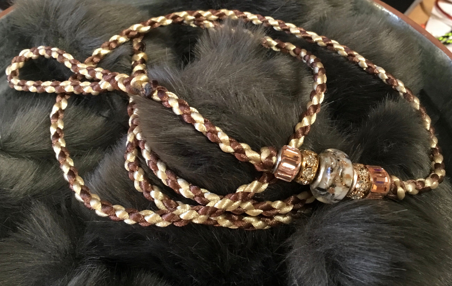 Show Leash - Hand braided Satin Cord